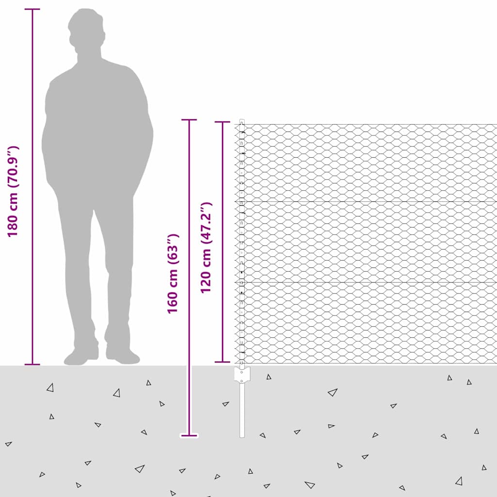 Zavarena žičana ograda 50 x 1,2 m (Š x V) Vruće pocinčani čelik
