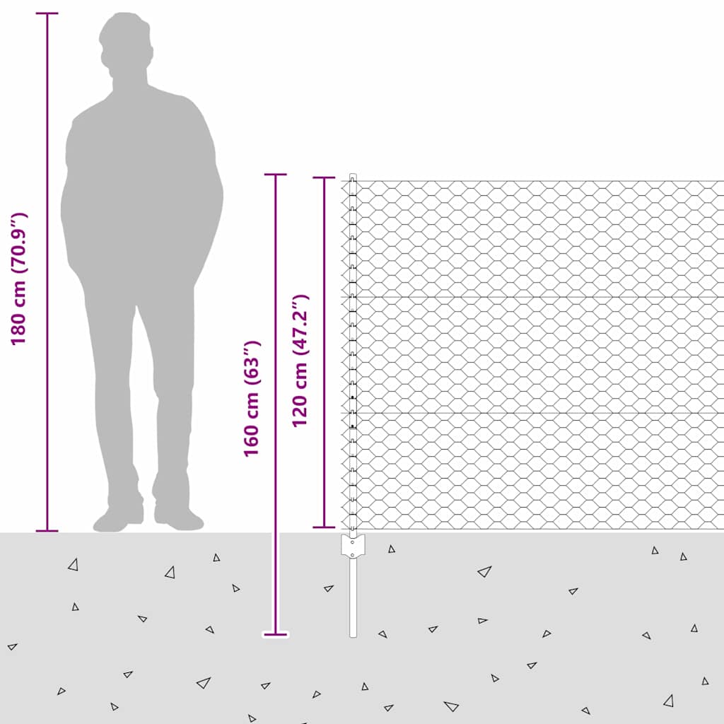 Zavarena žičana ograda 50 x 1,2 m (Š x V) Vruće pocinčani čelik