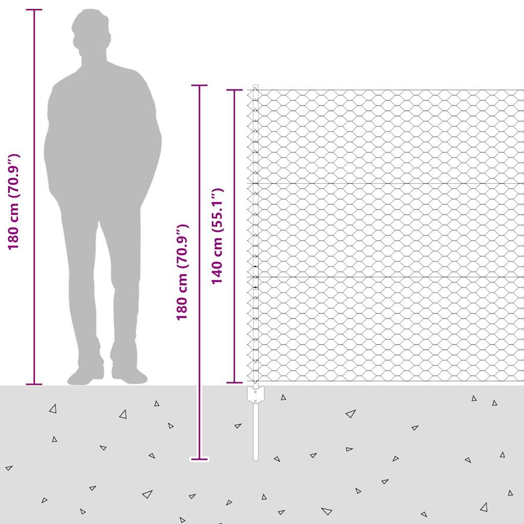 Zavarena žičana ograda 50 x 1,4 m (Š x V) Vruće pocinčani čelik