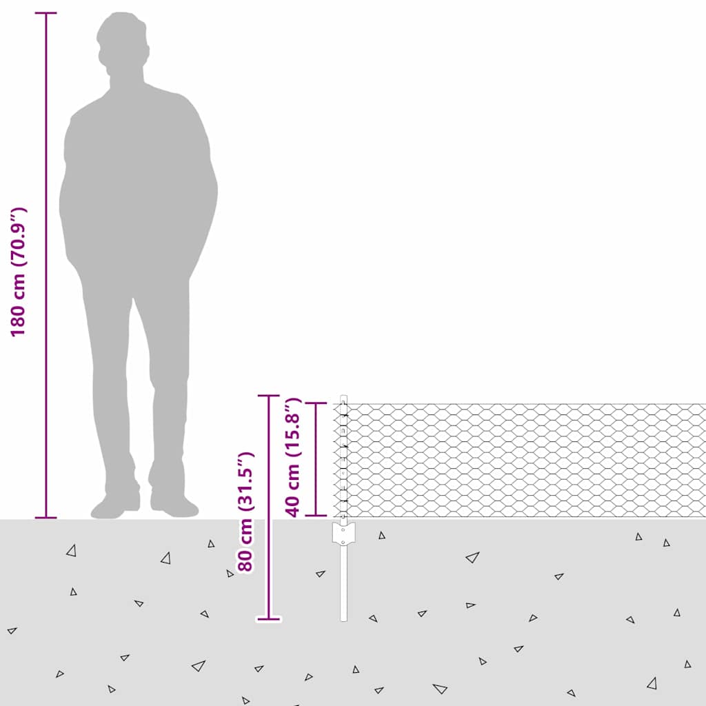 Zavarena žičana ograda 100 x 0,4 m (Š x V)