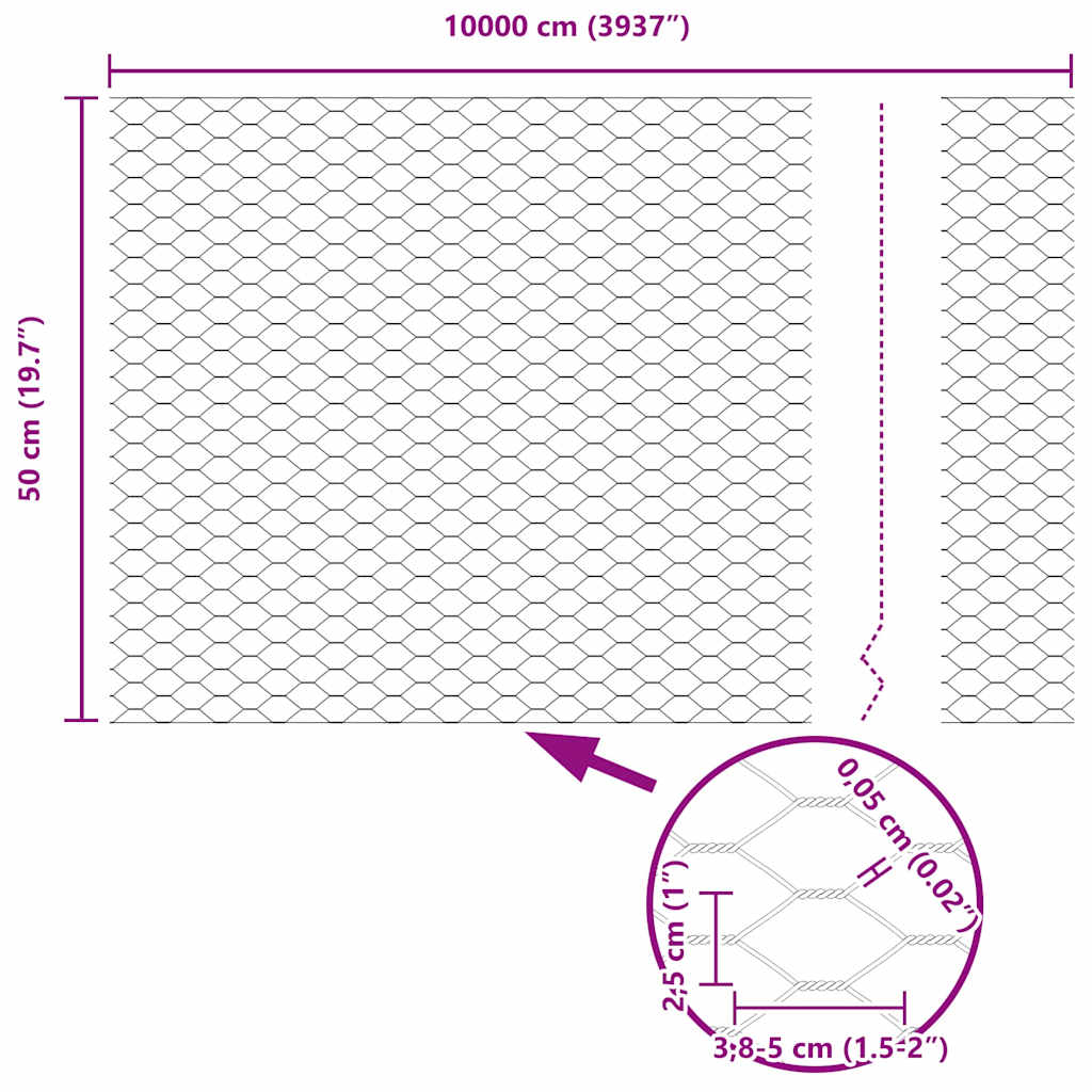 Zavarena žičana ograda 100 x 0,5 m (Š x V)