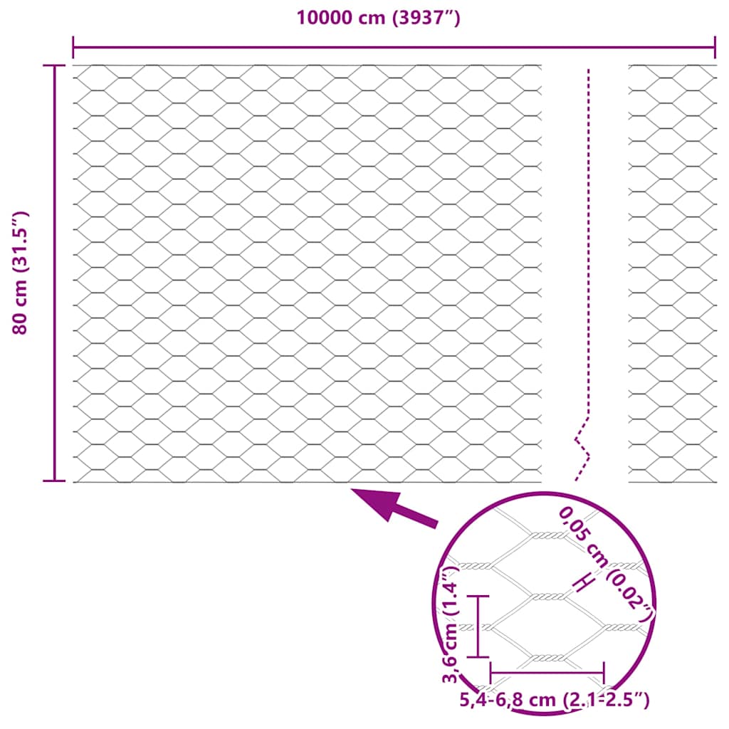 Zavarena žičana ograda 100 x 0,8 m (Š x V)