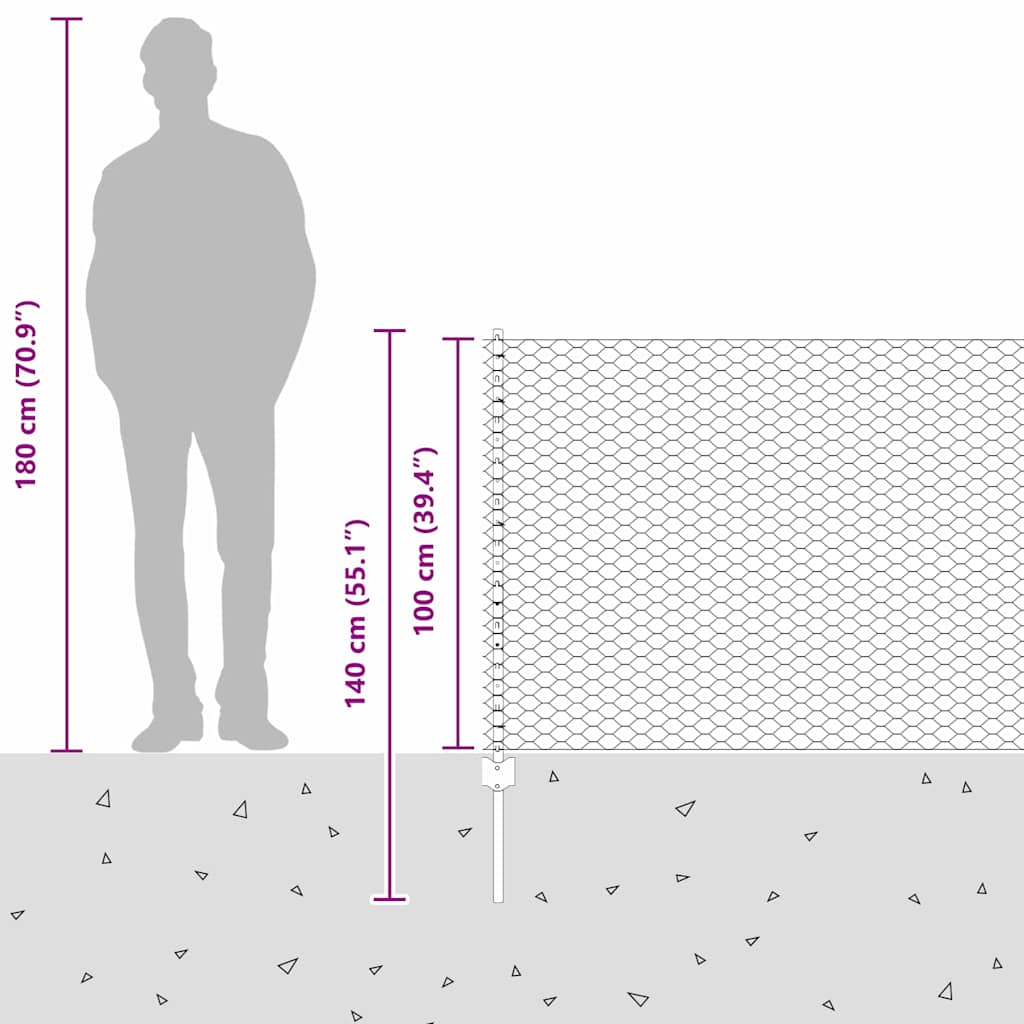 Zavarena žičana ograda 100 x 1 m (Š x V) Vruće pocinčani čelik
