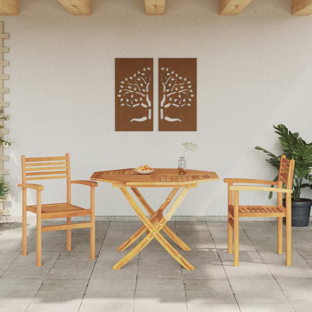 Stolica 2 pcs Smeđa 56 x 55 x 90.5 cm Čvrsto teak drvo