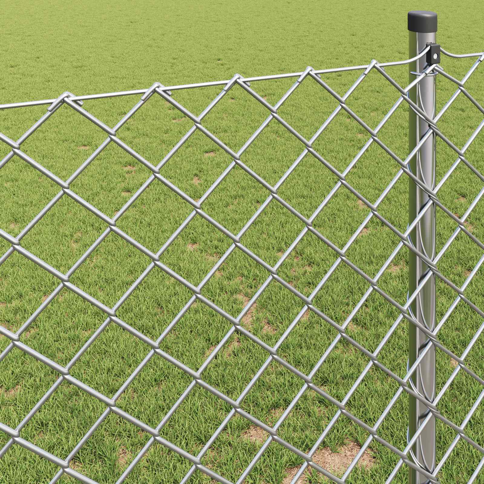 Ograda od lančane veze 10 x 0,8 m Pocinčani čelik Srebrno