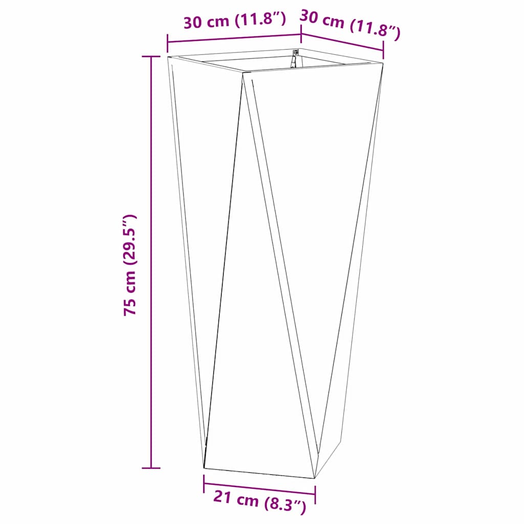 Sadilica 2 pcs Rđa 30 x 30 x 75 cm