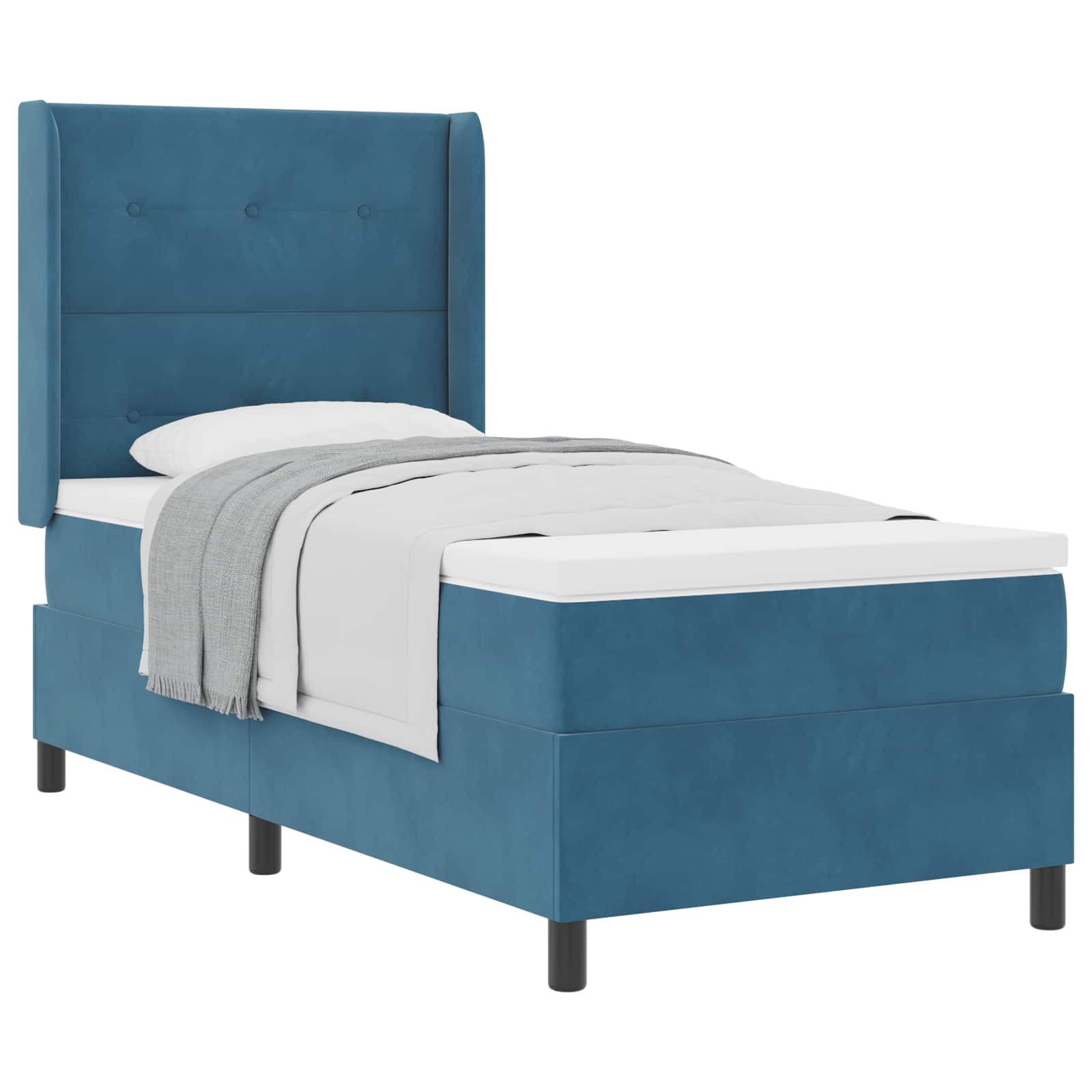 Krevet s opruga kutije s madracem Plava 100 x 200 cm Baršun