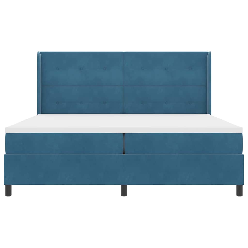 Krevet s opruga kutije s madracem Plava 100 x 200 cm Baršun