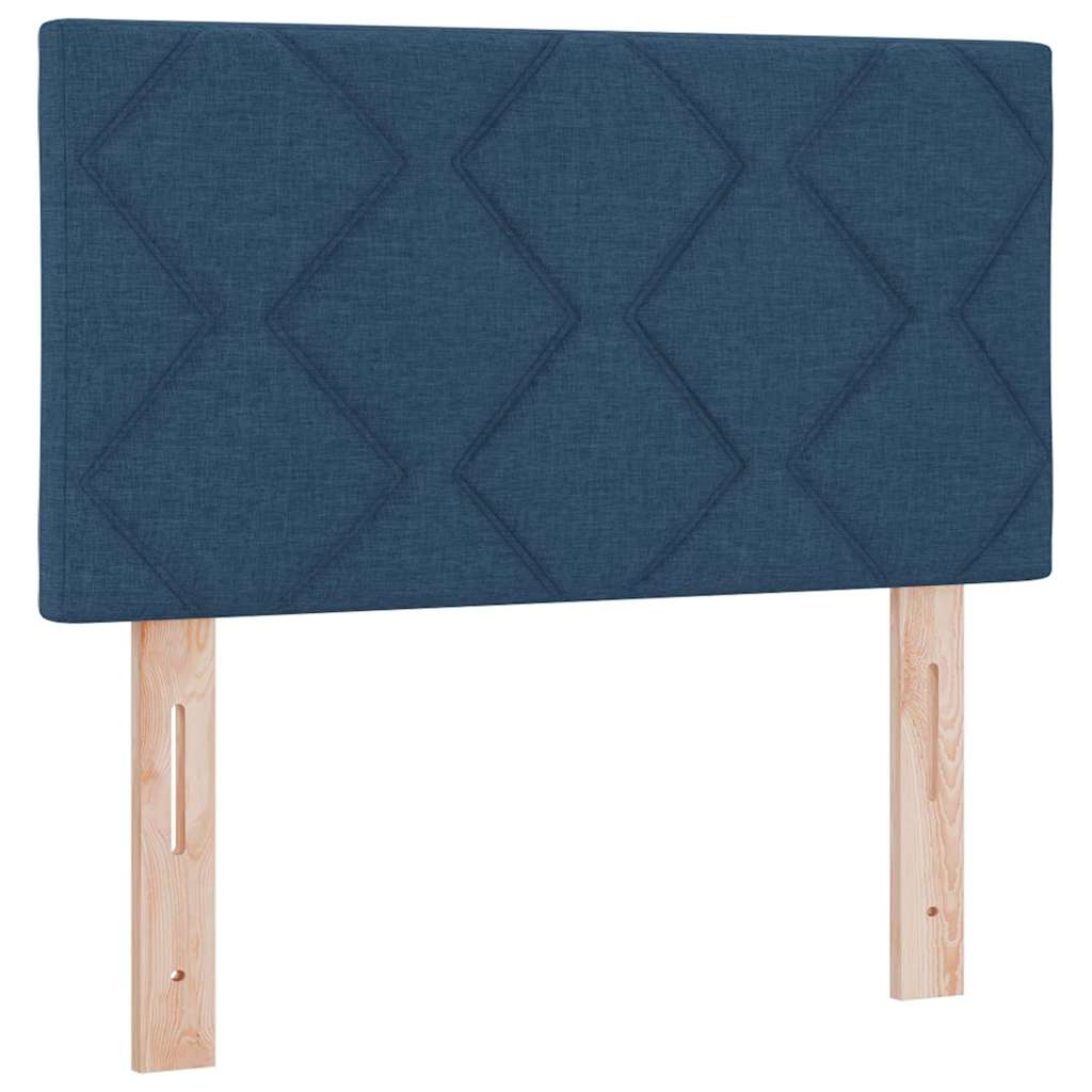Krevet s opruga kutije s LED trakama Plava 120 x 190 cm tkanina