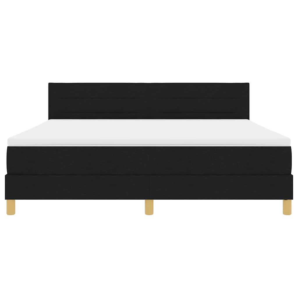 LED Box Spring Krevet s LED trakama Crna 180 x 200 cm tkanina