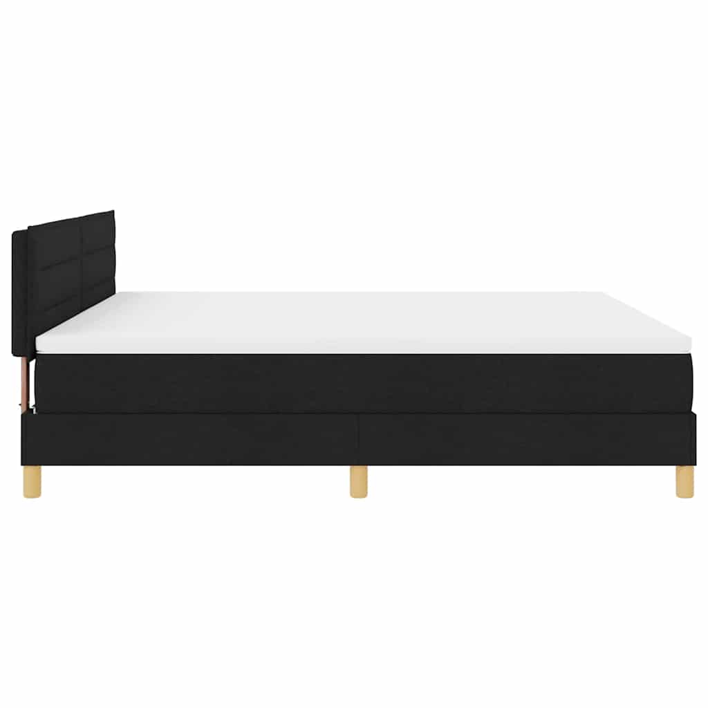 LED Box Spring Krevet s LED trakama Crna 180 x 200 cm tkanina