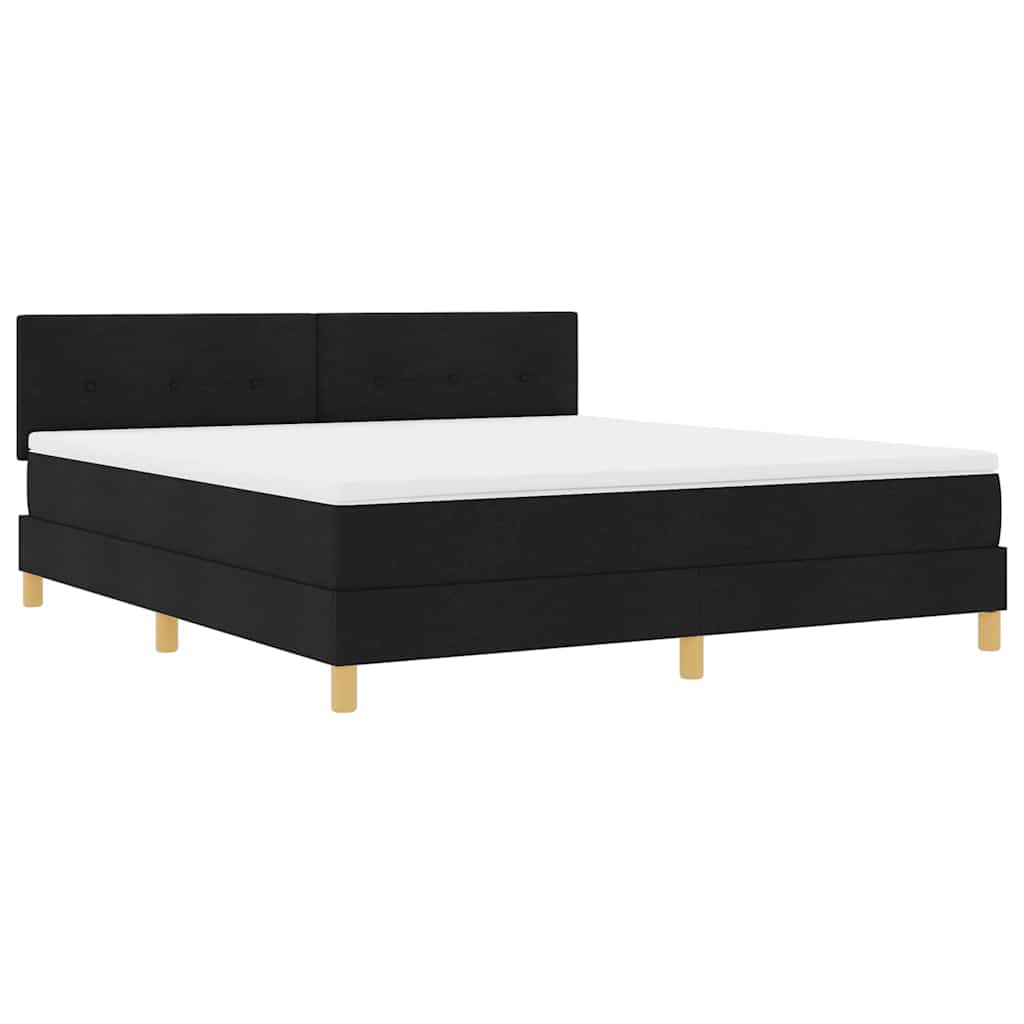 LED Box Spring Krevet s LED trakama Crna 180 x 200 cm tkanina
