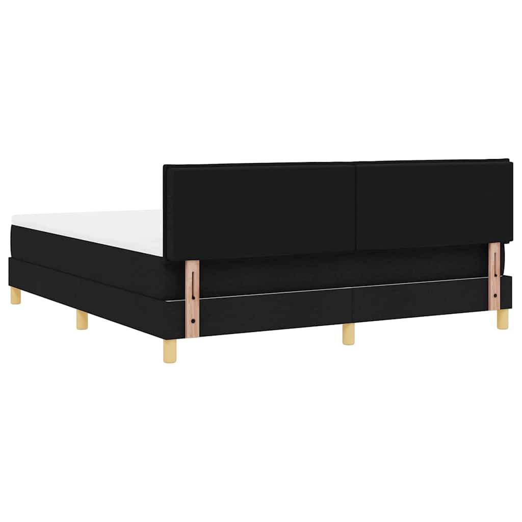 LED Box Spring Krevet s LED trakama Crna 180 x 200 cm tkanina
