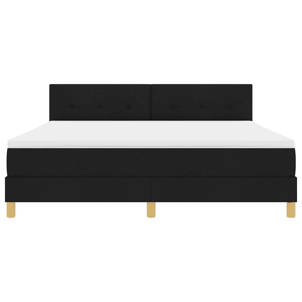 LED Box Spring Krevet s LED trakama Crna 180 x 200 cm tkanina