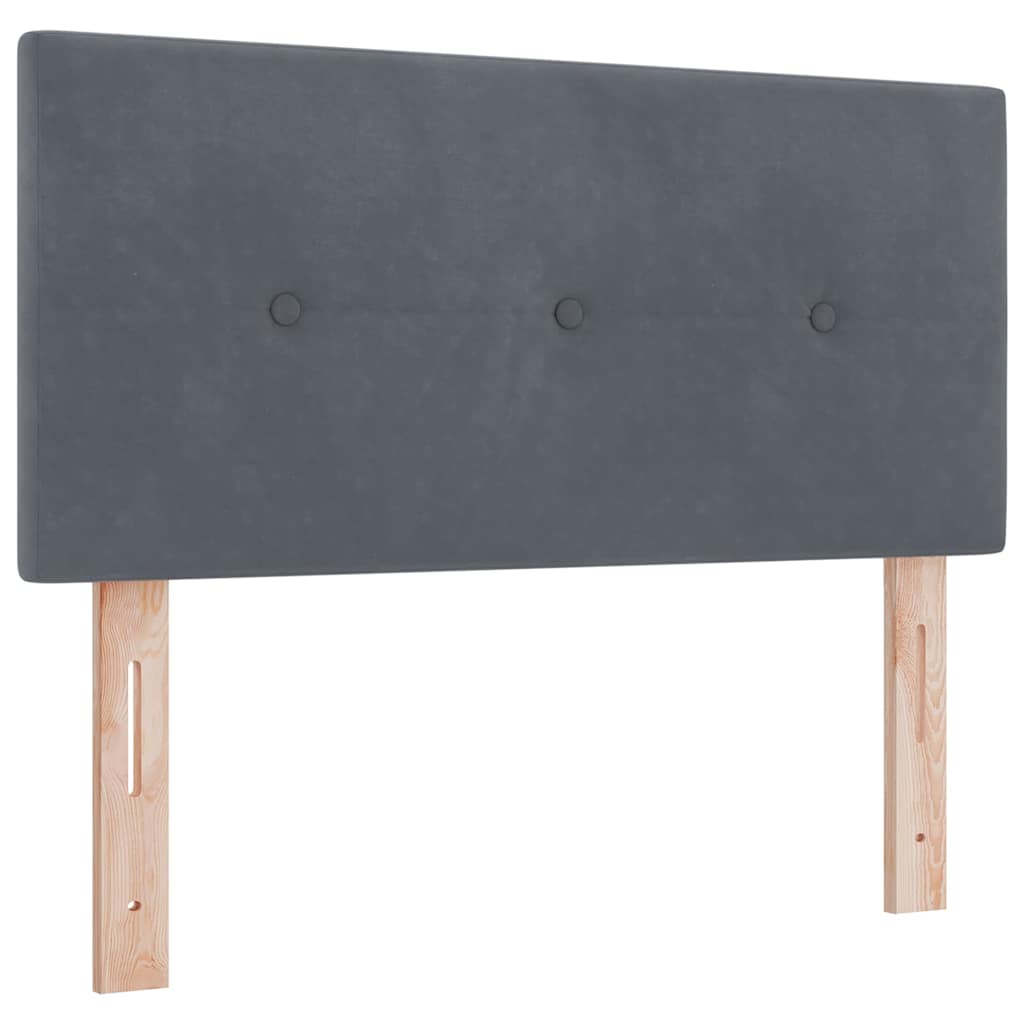 LED Box Spring Krevet Tamno siva 90 x 200 cm Baršun
