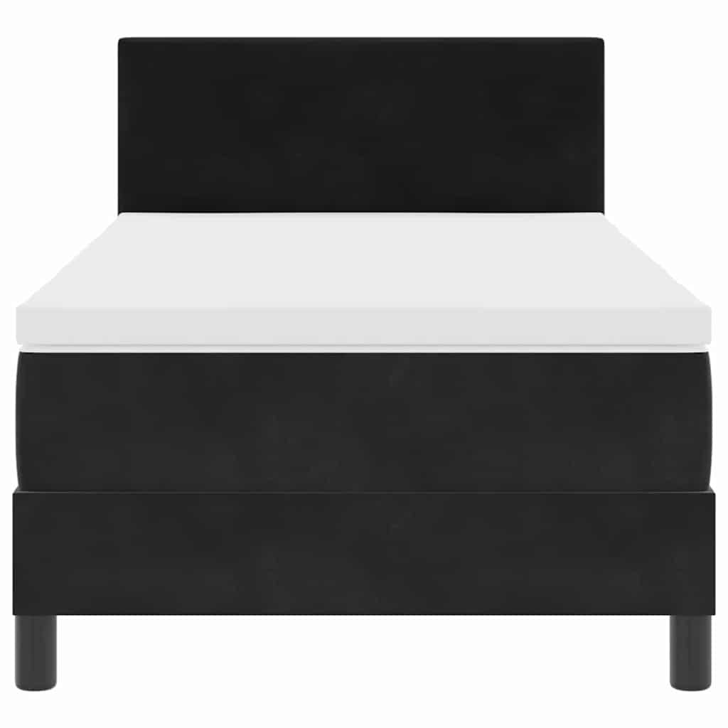 LED Box Spring Krevet s LED trakama Crna 90 x 200 cm Baršun