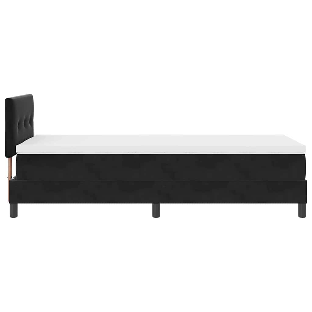 LED Box Spring Krevet s LED trakama Crna 90 x 200 cm Baršun