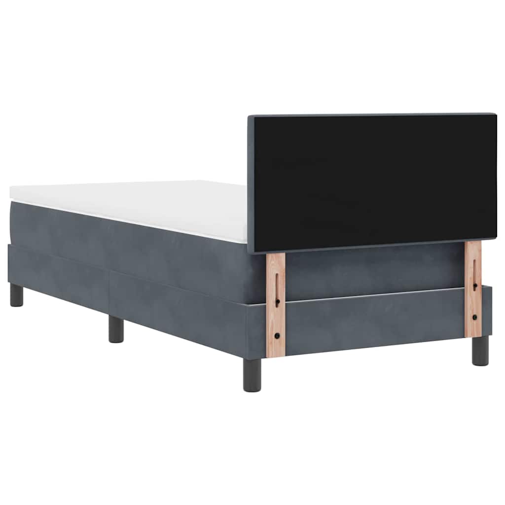 LED Box Spring Krevet Tamno siva 100 x 200 cm Baršun