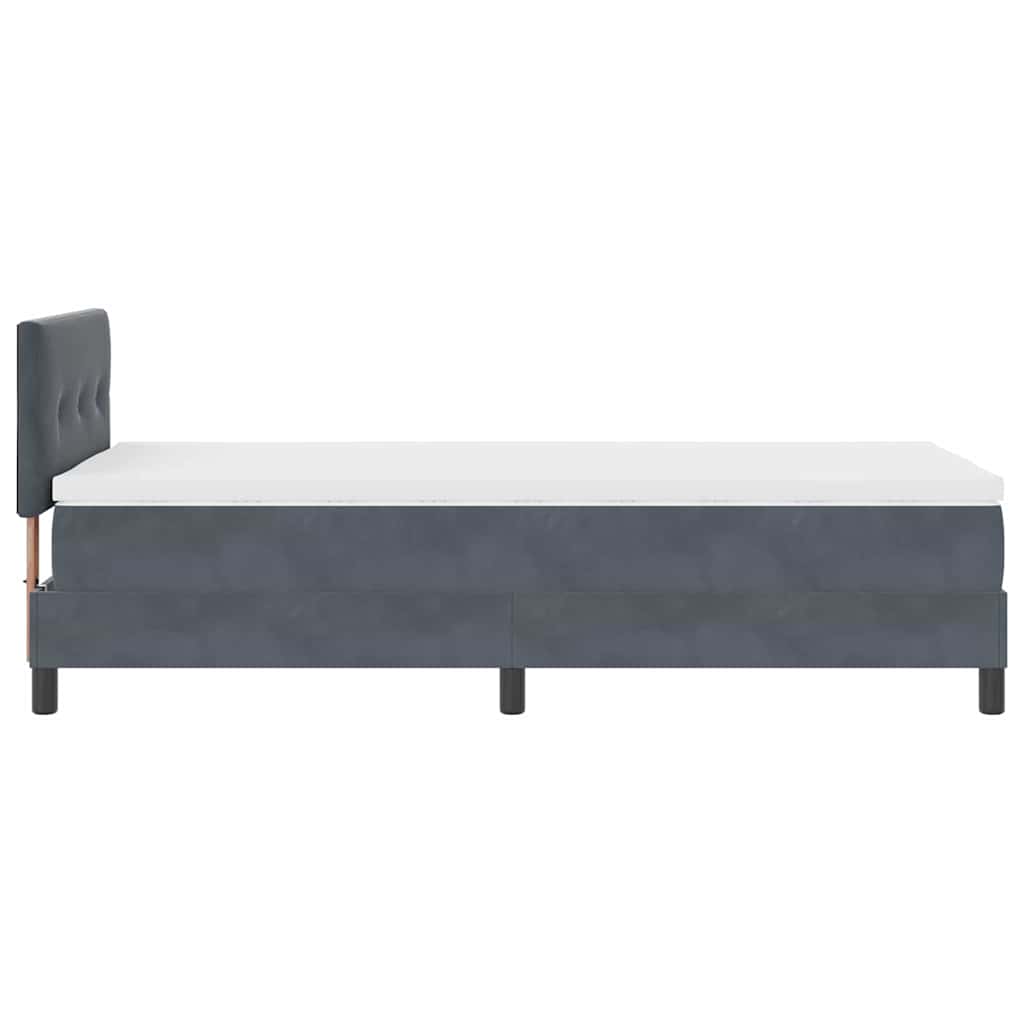 LED Box Spring Krevet Tamno siva 100 x 200 cm Baršun
