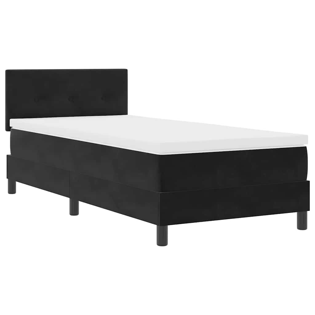 LED Box Spring Krevet s LED trakama Crna 100 x 200 cm Baršun