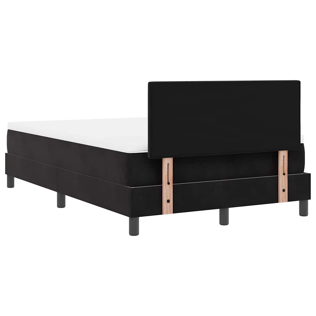 LED Box Spring Krevet s jastukom Crna 120 x 200 cm Baršun