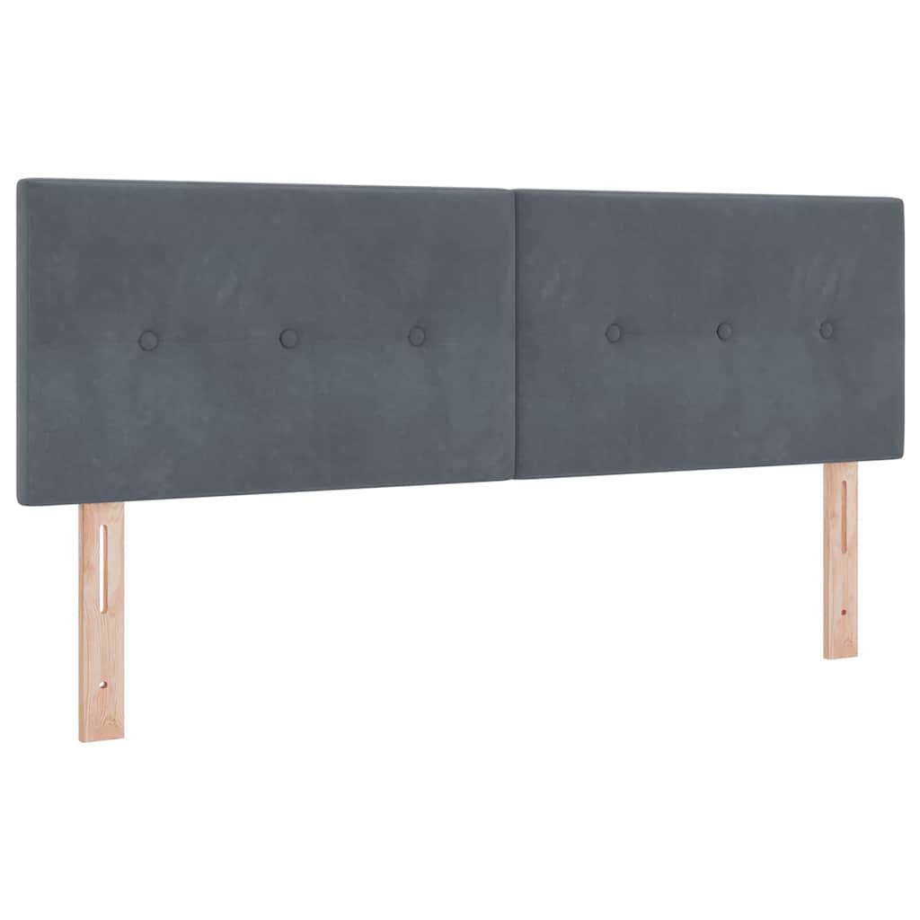 LED Box Spring Krevet Tamno siva 140 x 190 cm Baršun