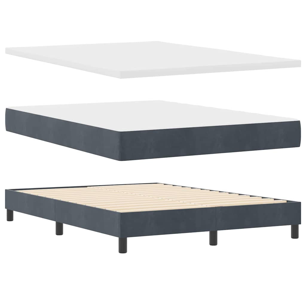 LED Box Spring Krevet Tamno siva 160 x 200 cm Baršun