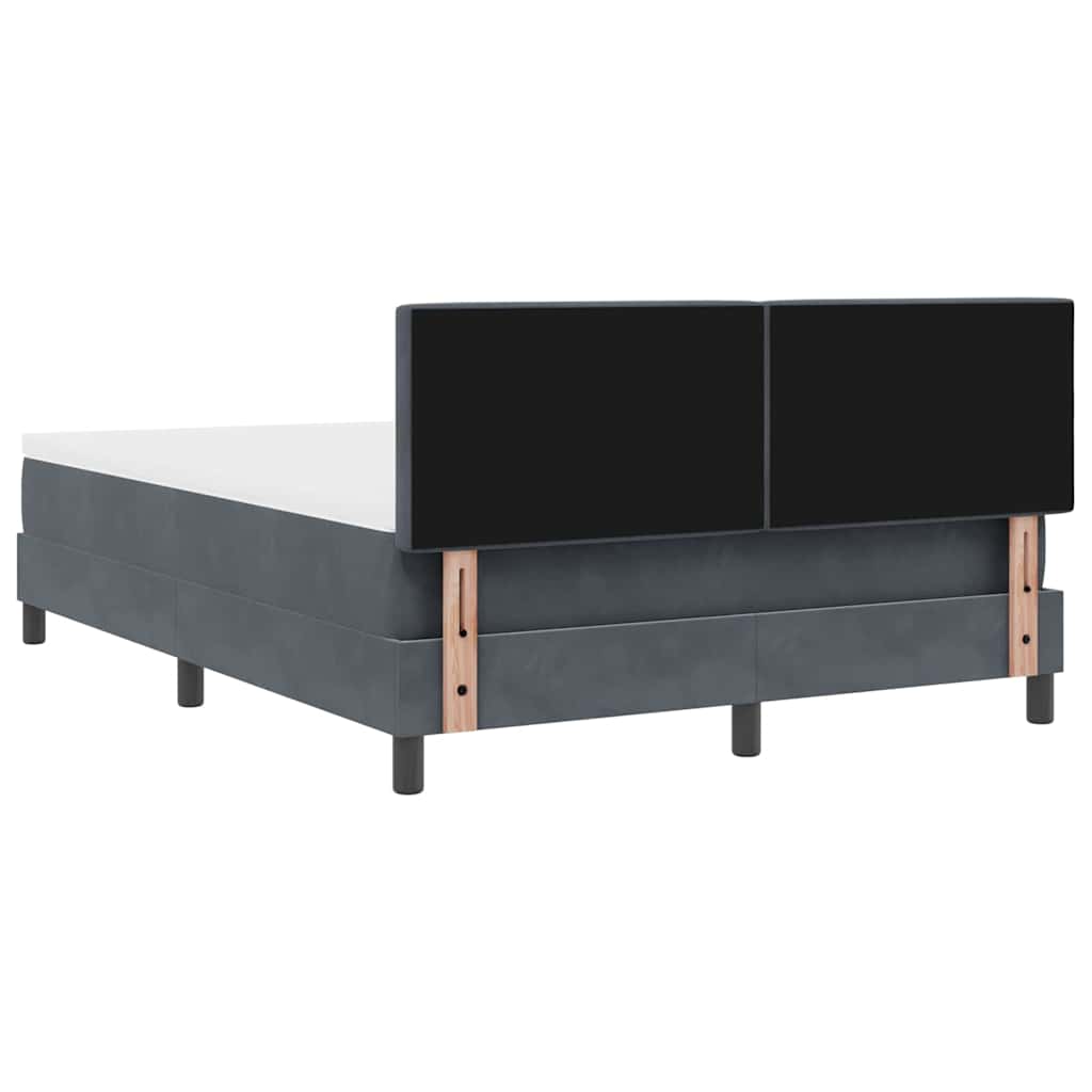 LED Box Spring Krevet Tamno siva 160 x 200 cm Baršun