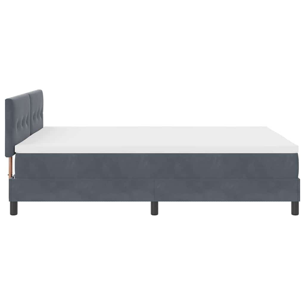 LED Box Spring Krevet Tamno siva 160 x 200 cm Baršun