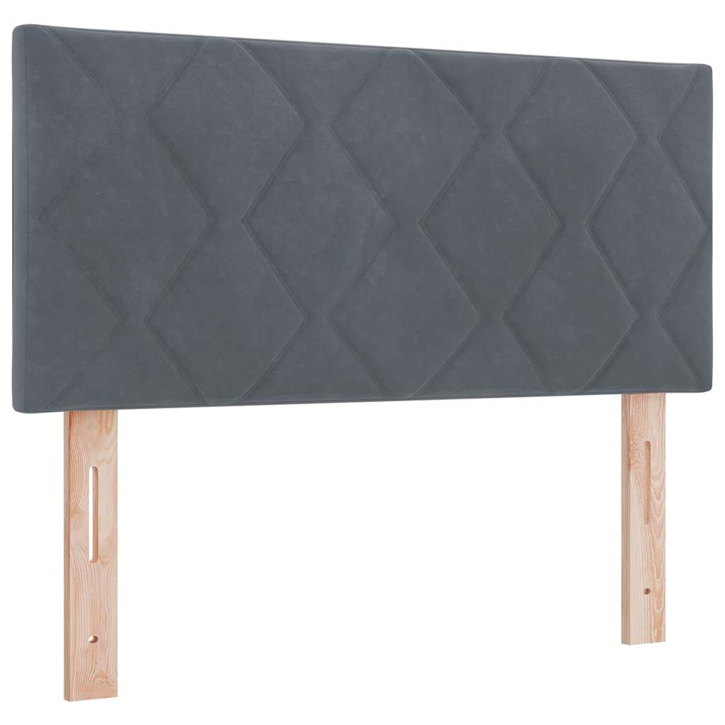LED Box Spring Krevet Tamno siva 90 x 190 cm Baršun