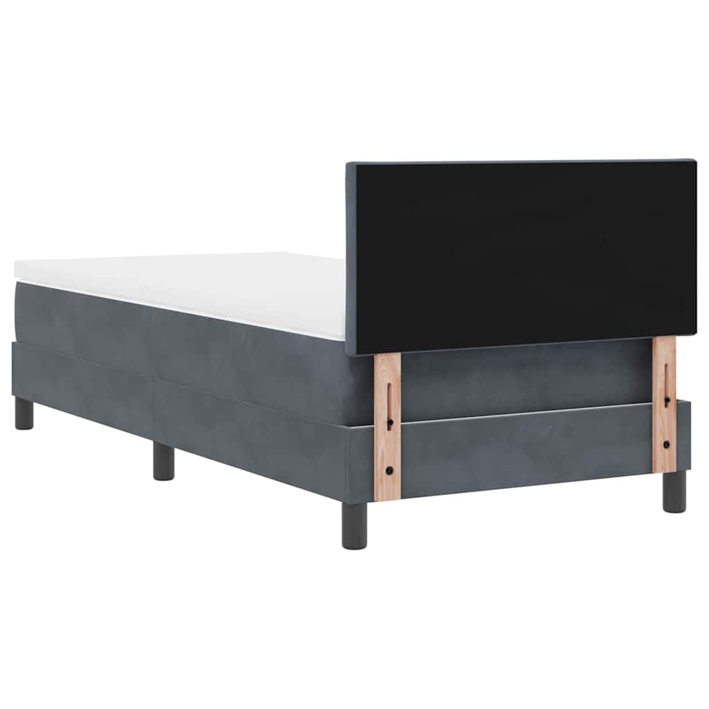 LED Box Spring Krevet Tamno siva 90 x 190 cm Baršun
