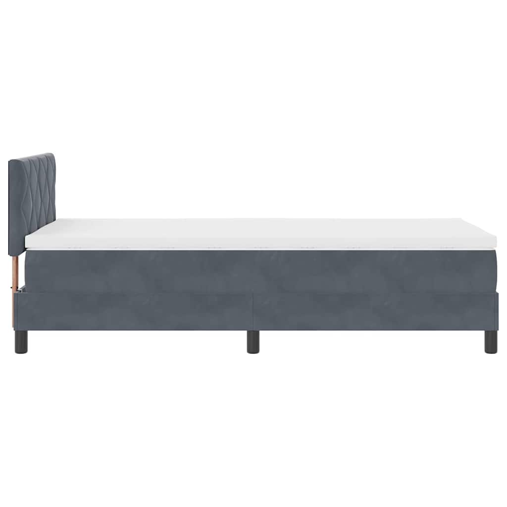 LED Box Spring Krevet Tamno siva 90 x 200 cm Baršun
