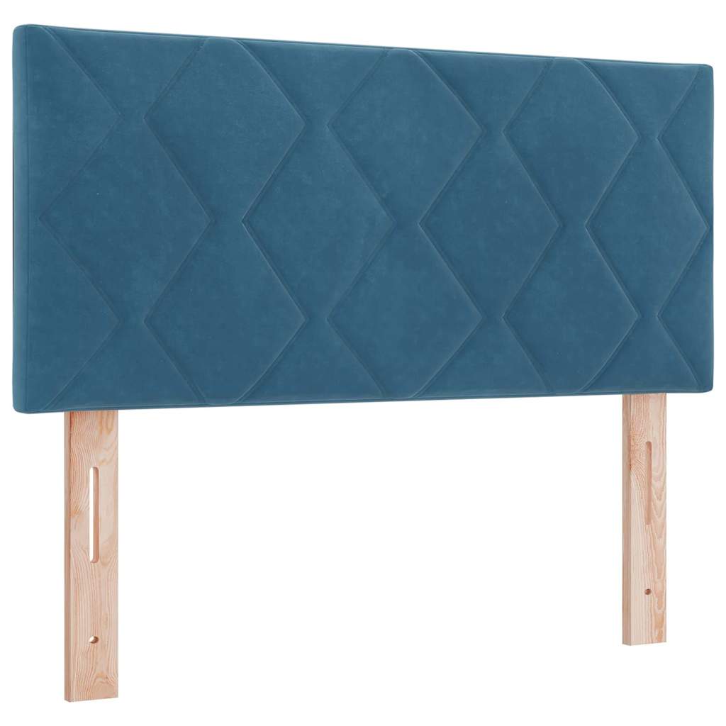 LED Box Spring Krevet Tamno plava 90 x 200 cm Baršun