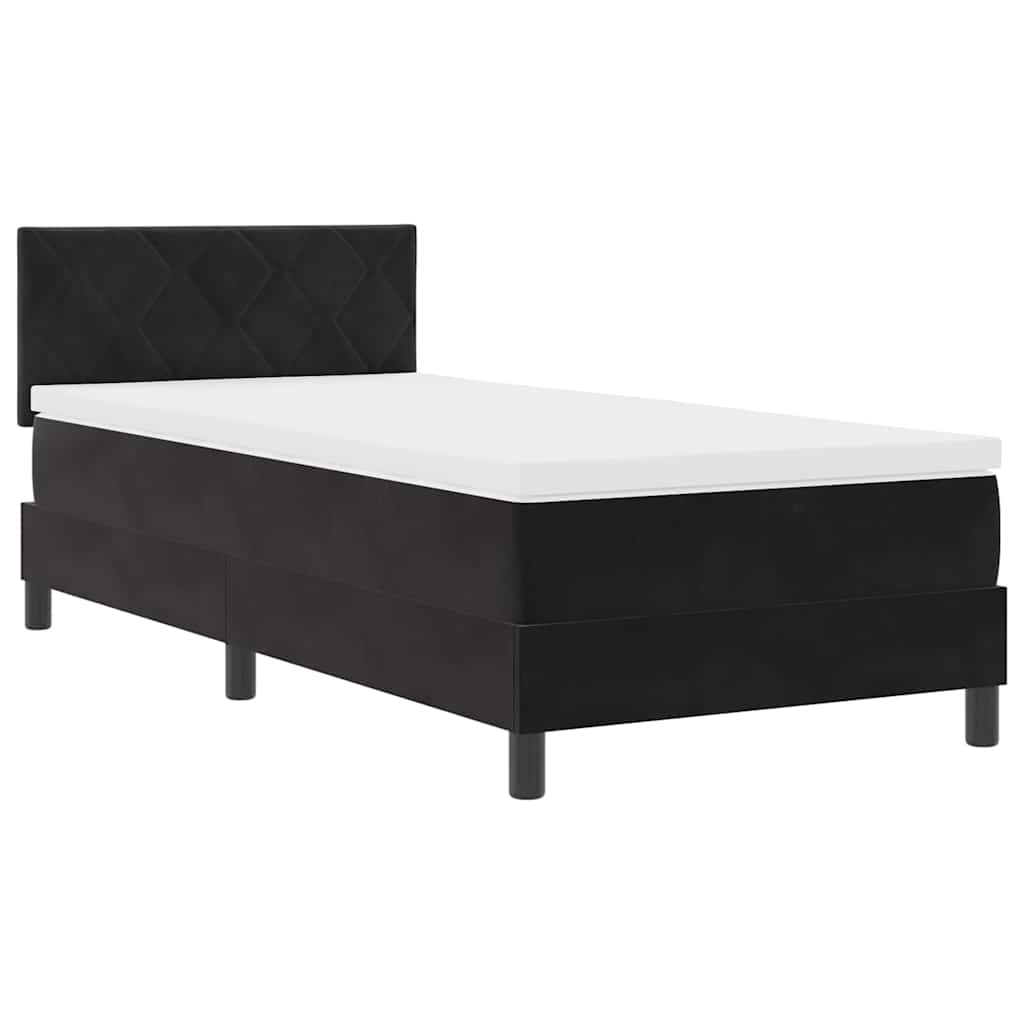 LED Box Spring Krevet s LED trakama Crna 100 x 200 cm Baršun