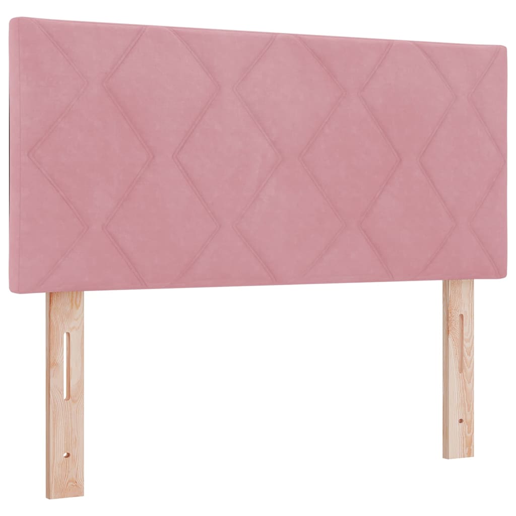 LED Box Spring Krevet Ružičasta 100 x 200 cm Baršun