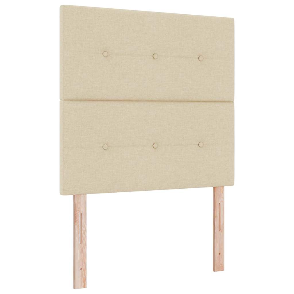 LED Box Spring Krevet s uzglavljem Krema 90 x 200 cm tkanina