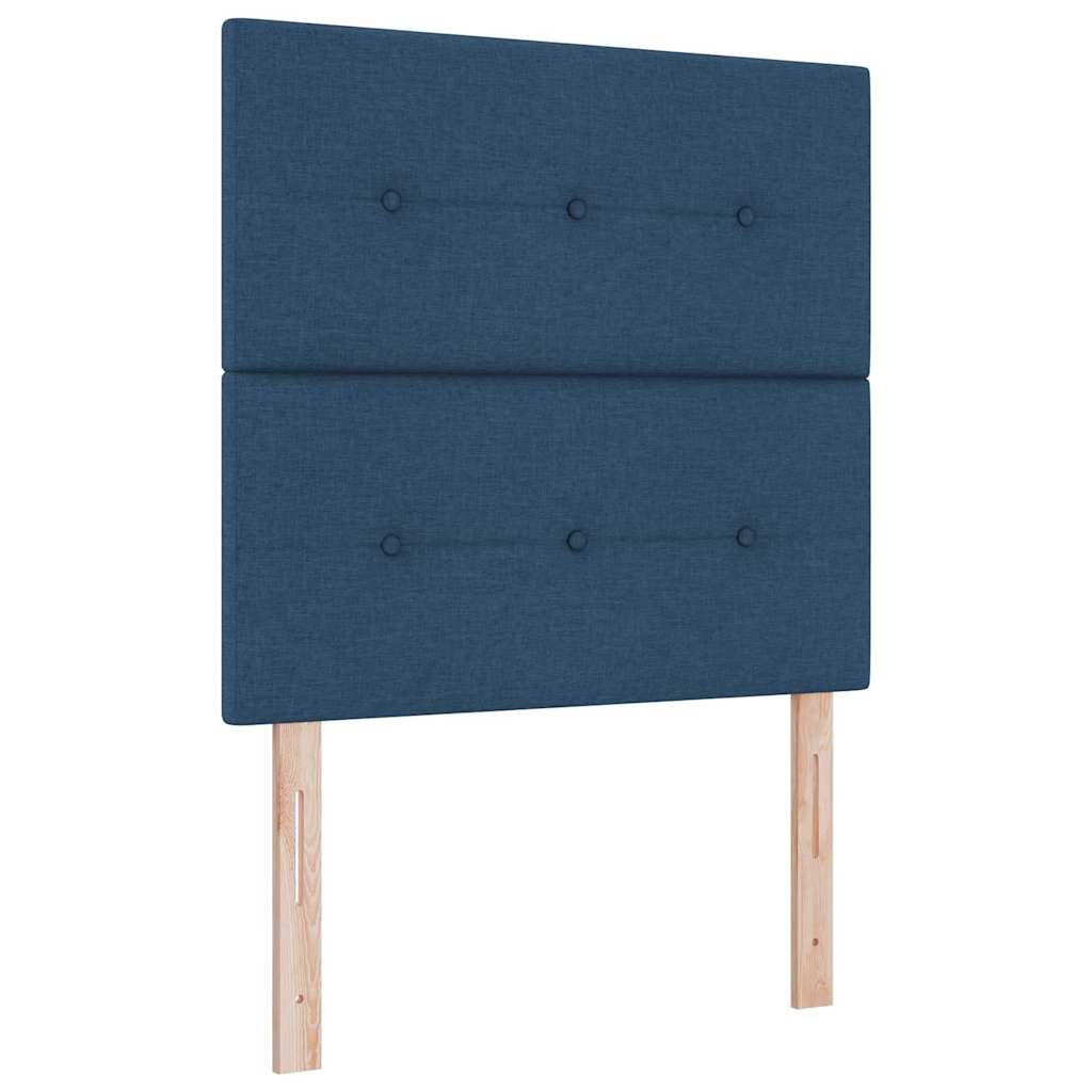 LED Box Spring Krevet s uzglavljem Plava 120 x 190 cm tkanina