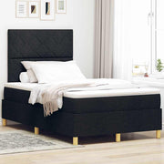 LED Box Spring Krevet s uzglavljem Crna 120 x 190 cm tkanina