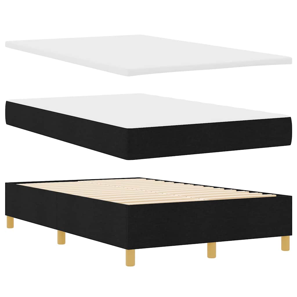LED Box Spring Krevet s uzglavljem Crna 120 x 190 cm tkanina