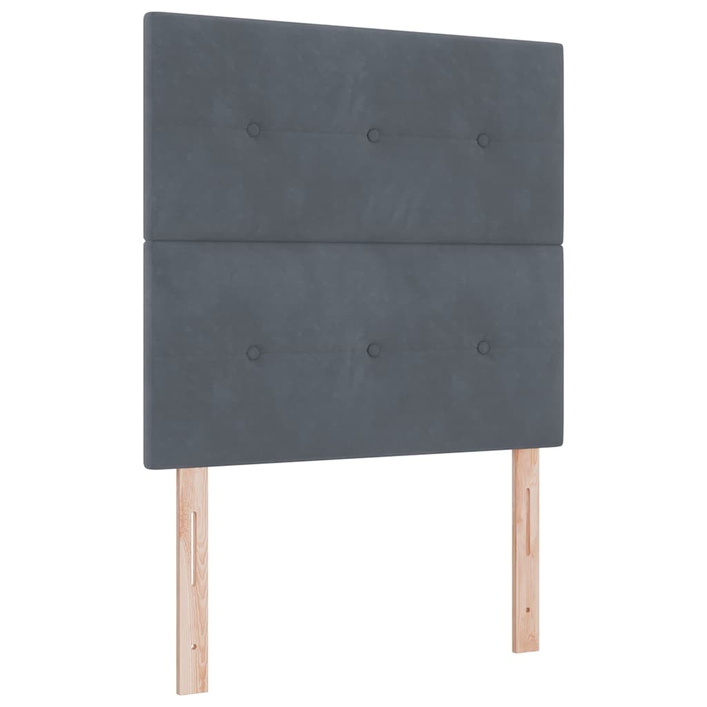 LED Box Spring Krevet Tamno siva 90 x 190 cm Baršun