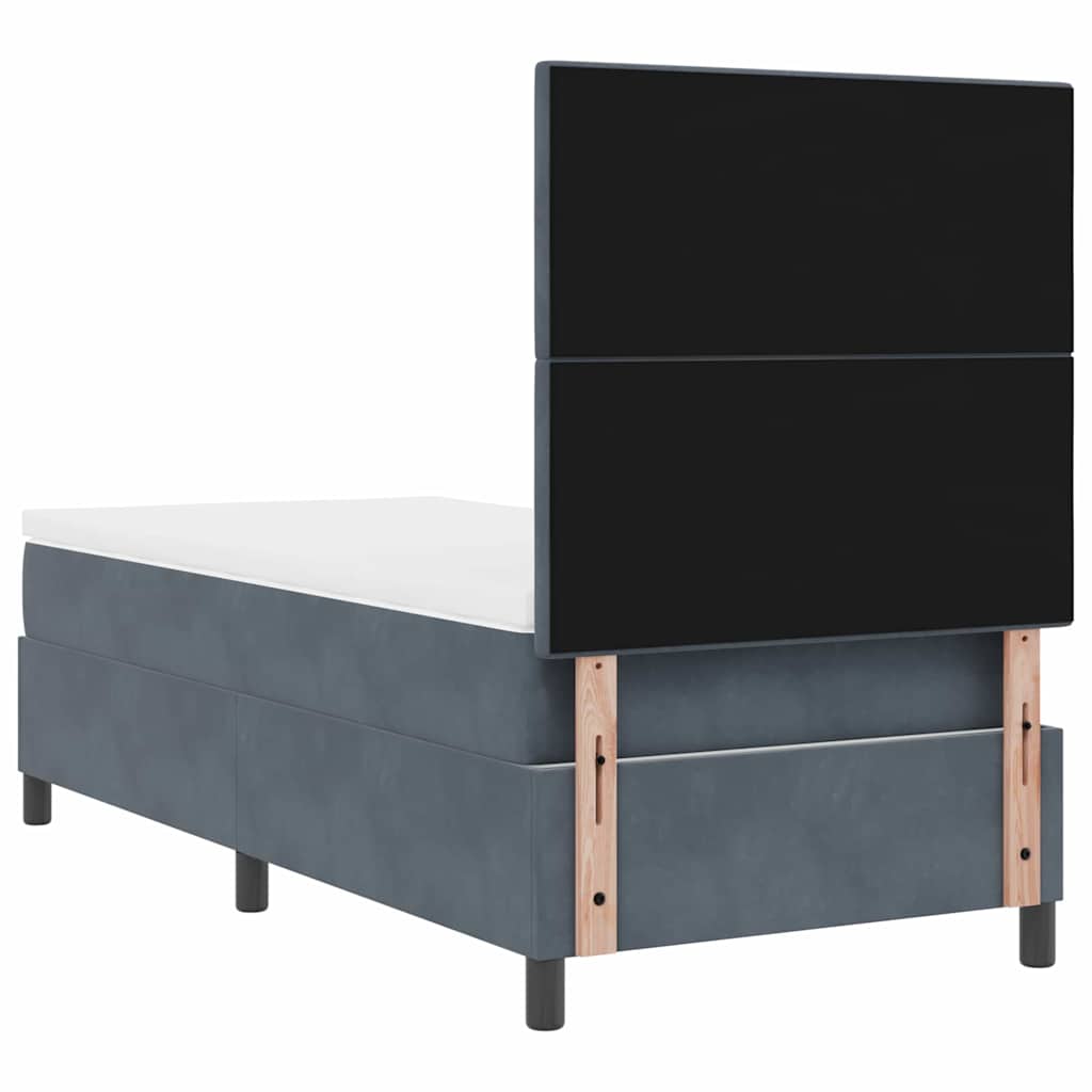 LED Box Spring Krevet Tamno siva 90 x 200 cm Baršun