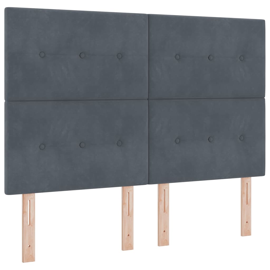 LED Box Spring Krevet Tamno siva 140 x 190 cm Baršun