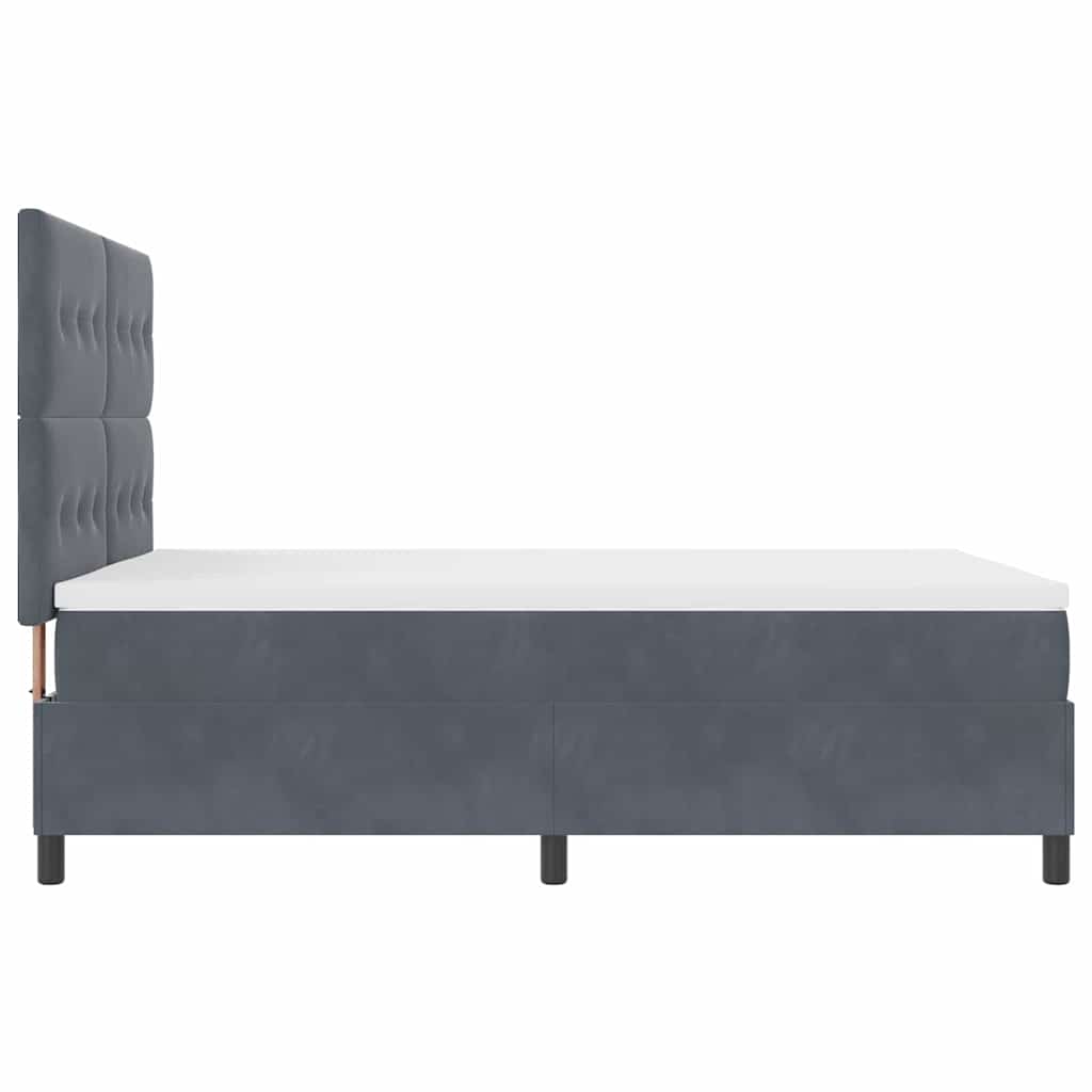 LED Box Spring Krevet Tamno siva 140 x 190 cm Baršun