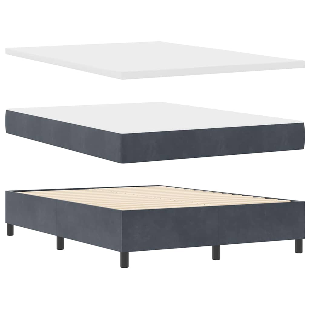 LED Box Spring Krevet Tamno siva 160 x 200 cm Baršun