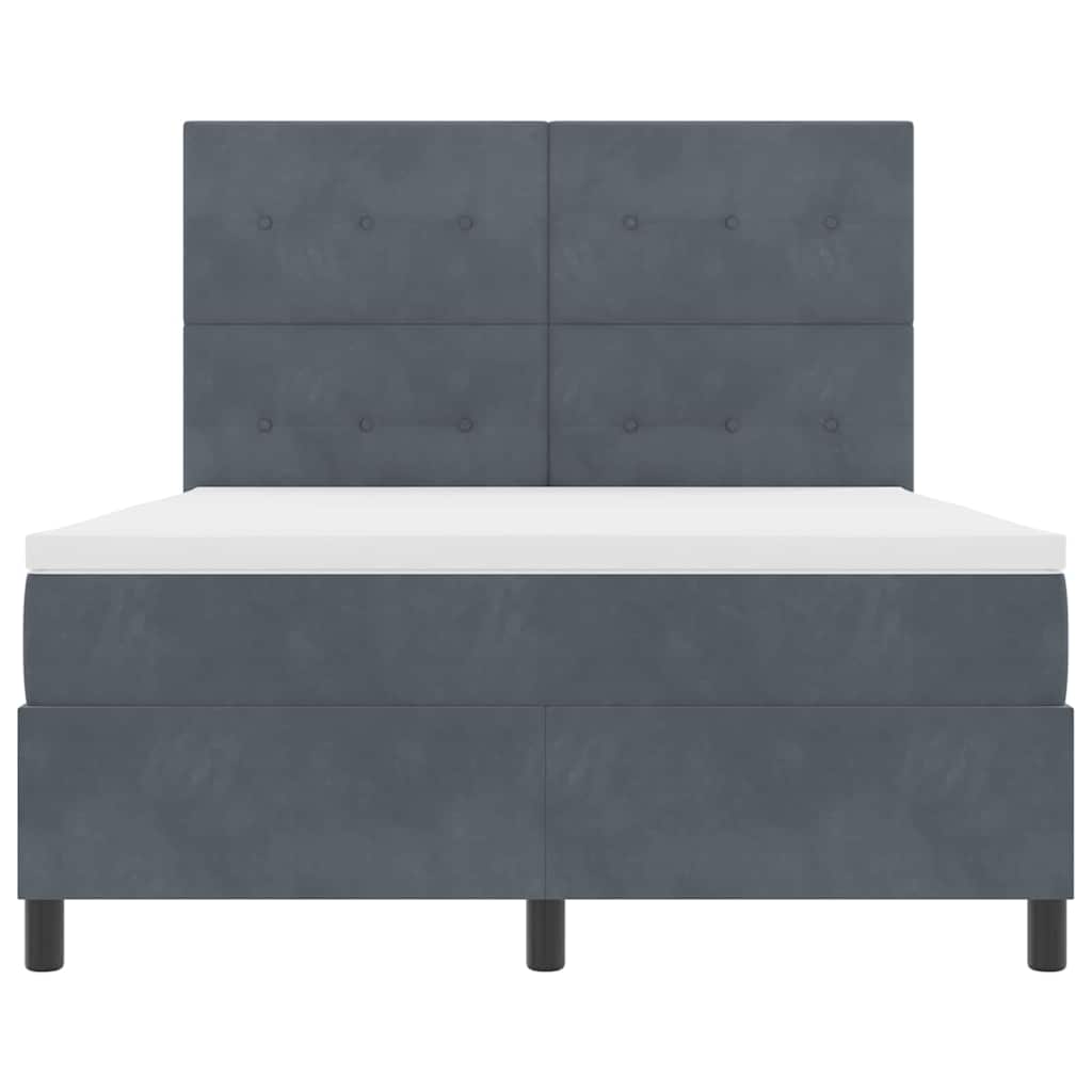 LED Box Spring Krevet Tamno siva 160 x 200 cm Baršun