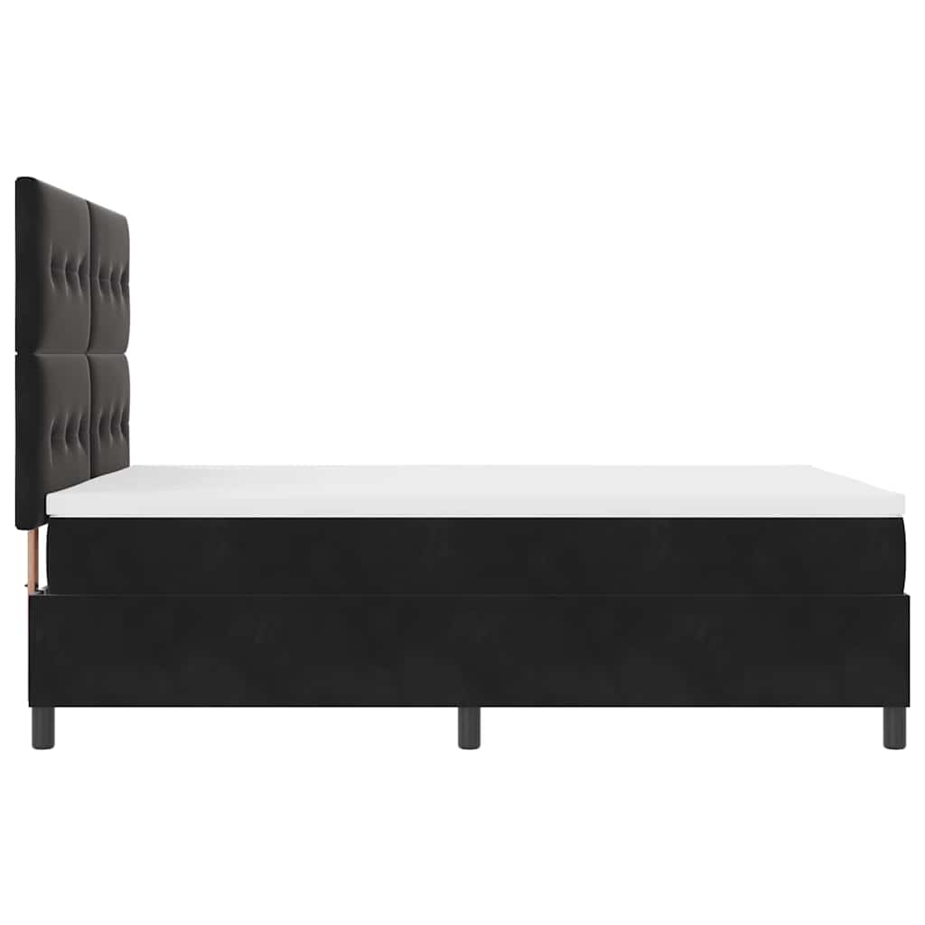 LED Box Spring Krevet s uzglavljem Crna 160 x 200 cm Baršun