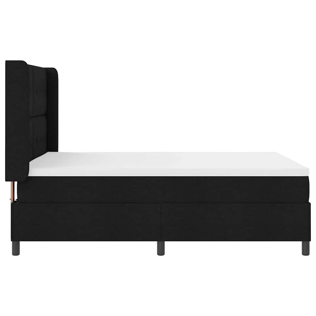 LED Box Spring Krevet s uzglavljem Crna 160 x 200 cm tkanina