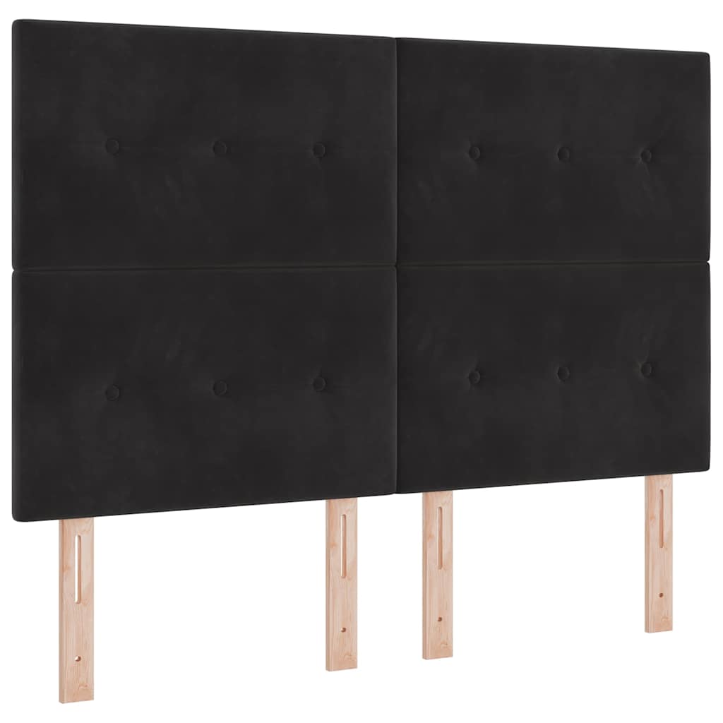Krevet s opruga kutije s LED trakama Crna 160 x 200 cm Baršun