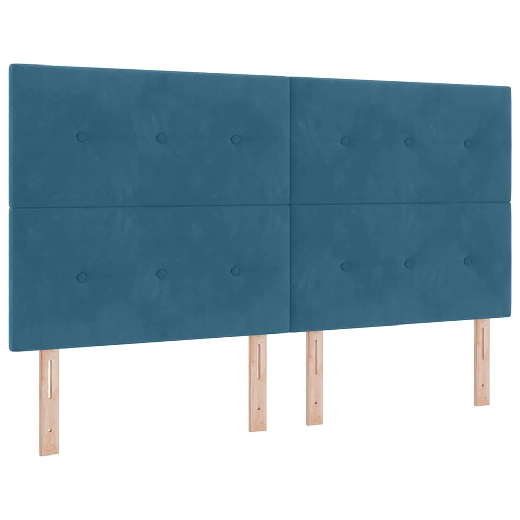 Krevet s opruga kutije s madracem Plava 180 x 200 cm Baršun