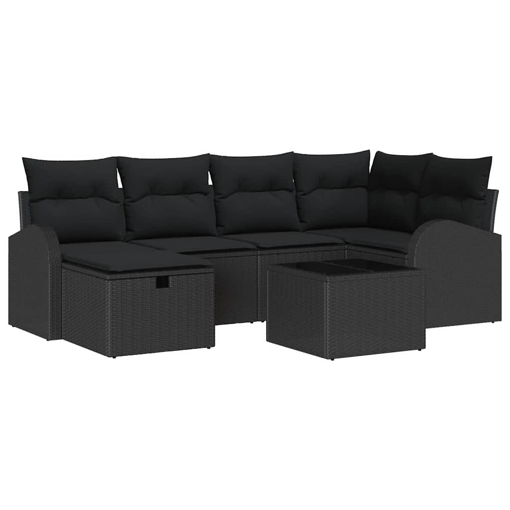 Sjedeća garnitura za vrt 7 pcs Crna 234 x 124 x 85 cm